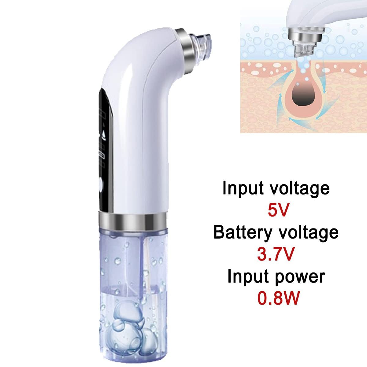 Blackhead Remover Pore Vacuum,Upgraded Facial Pore Cleaner,Electric Acne Comedone Whitehead Extractor Tool-3 Suction Power,6 Probes,Usb Rechargeable Blackhead Vacuum Kit for Women & Men